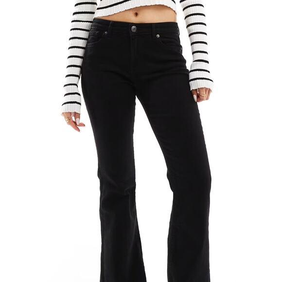 Bershka High Waisted Flared Jeans - Black - Size 2 - Picture 1 of 5